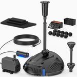 NFESOLAR Pond Filter with Pond Pump Fountain, All-in-one 660 GPH Pond Filter Fountain Kit with 3-Layer Filtration, UV Clarifier for Outdoor Ponds, Fish Tank, Pool, Garden Waterscape (Corded Electric)