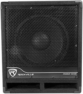 Rockville Bass Gig Active Powered PA Subwoofer DJ/Pro 1200 Watt, 10 inch (RBG10S), Black