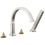 Delta Faucet Tetra Brushed Nickel Roman Tub Faucet, Brushed Nickel Tub Faucet, Roman Bathtub Faucet, Roman Tub Faucet, Lumicoat Stainless T4788-SS-PR-LHP (Valve and Handles Not Included)