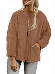 Womens Dolman Lightweight Quilted Jackets Zip Up Long Sleeve Stand Neck Warm Winter Outwears, Light Brown, Large