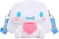 Uywgaun Kawaii Messenger Bags Cartoon Wallet Cute Crossbody Bag Anime Mini Bag for Girls, White and Blue