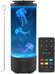 Jellyfish Lava Lamp 2.2 Litre, Night Spirit Light with Bluetooth Speaker, White Noise LED Jellyfish Aquarium Table Lamp, 7 Color Changing with 4 Light Modes for Home, Kids Gifts (Black)