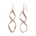 Amazon Brand - Nora Nico 925 Sterling Silver BIS Hallmarked Linear Drop Dangle Twisted Earrings for Women