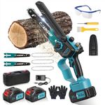 Mini Chainsaw, 8000mAh Brushless Mini Chainsaw Cordless Compatible with Makita Batteries, Automatic Lubricator 1000W Battery Chainsaws, 6 Inch Small Electric Chain Saw with 3 Chains for Cut Wood Tree