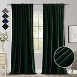 CUCRAF Dark Green Velvet Curtains 9