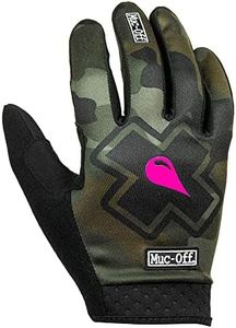 Muc-Off 20098 Camo MTB Gloves, Medium - Premium, Handmade Slip-On Gloves for Bike Riding - Breathable, Touch-Screen Compatible Material