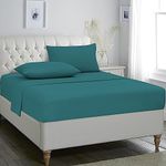 Home Beyond & HB design - 4-Piece Bed Sheets Set - Solid Bedding Sheet Set with Deep Pocket - Super Soft Brushed Microfiber - Winkle and Fade Resistant Easy Care - (King Size, Teal)