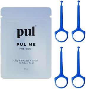 PUL Pack of 4 Reusable Clear Aligner Removal Tool — Compatible with Invisalign, Removable Braces, Retainers & Trays – Easy-to-Use Device Remover, Dental & Oral Hygiene Care Product – Blue