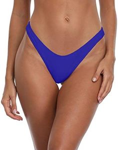 RELLECIGA ba?Ador Braguita Bikini para Mujer High Cut Thong Bottom Royal Azul M