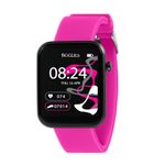 Tikkers Kids Series 13 Smart Watch with Fitness Tracker, Alarm Clock, Camera, GPS Connection, Heart Rate Monitor, Step Counter, Touch Screen, Pink Silicone Strap