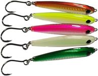 Kmucutie 5 Pieces Epoxy Resin Fishing Jig Lure Great for Inshore and Offshore Game Fish (Mixed Color A, 1.5 OZ / 4 INCH)