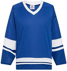 EALER H400 Series Blank Ice Hockey Practice Jersey League Jersey Team Jersey, Royal/White, X-Large