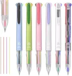 Four Candies 6 PCS Multicolor Pen, 0.5mm Colored Pens, 4-in-1 Multicolor Ink Pens, 18 Colors Retractable Ink Pens for Office, School Supplies