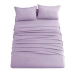 Ghooss Sheets Set Full Size Hotel Luxury-Extra Soft 1800 Microfiber Bedding Sets,Wrinkle Free ,Hypoallergenic,Stain Resistant-Deep Pocket Fitted Sheet ,Flat Sheet,Pillowcases,4 Piece Bed Sheets,Lavender