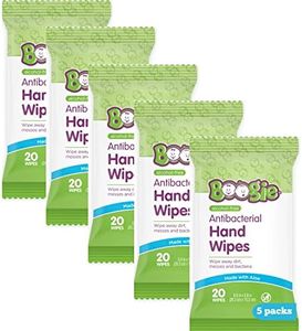 Hand Sanitizer Wipes by Boogie Wipes, Alcohol-Free, Hypoallergenic and Moisturizing Aloe, Boogie Hand Wipes for Adults and Kids, 5 Packs of 20…