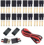 FLY RC 20 Pcs Traxxas TRX Plugs Male and Female Adapter Connector with Silicone Wire and Heat Shrink Tube Replacement for RC ESC Lipo Battery Motor