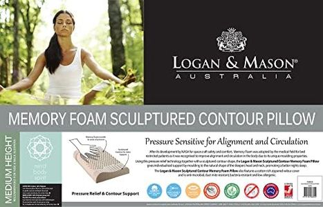 Logan & Mason Memory Foam Sculptured Contour Medium Profile Pillow