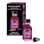 KAMA SUTRA Oil of Love “RASPBERRY KISS” - .75 fl oz (6 bottles) - Kissable Warming Body Topping for Oral Foreplay Fun, Delicious, Lickable Flavor for Couples, Women, and Men. Water-Based.