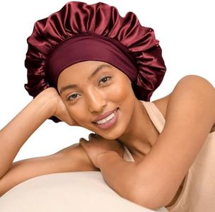 YANIBEST Silk Bonnet for Sleeping Women Double Layer Satin Lined Hair Bonnets for Sleeping Soft Elastic Band Silk Sleep Cap for Curly Natural Hair