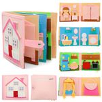 Busy Book for Toddlers Montessori Felt Quiet Book Busy Board for Toddlers 1 2 3 Year Old Preschool Early Learning Educational Travel Sensory Toy Daily House Learning Activities Books Girls Gift