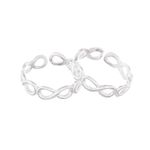 NEMICHAND JEWELS 925 Sterling Silver Infinity Toe Rings For Women (Adjustable)