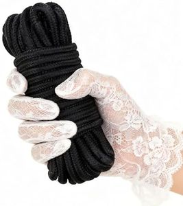 Black Cotton Rope, 16.4FT Woven Craft Rope, 0.4-inch Thick DIY Project Decoration Rope, Home Decoration, Packaging, Gardening, Yoga, Gaming and Handmade Products