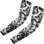 Tough Outdoors Sports Compression Arm Sleeves for Men & Women - Youth, Kids Basketball Shooting Sleeves - Football, Baseball, Smoke Camo, Adult Small