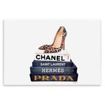The Stupell Home Décor Collection Glam Fashion Book Set Leopard Pumps Heels Wall Plaque Art, 10" x 15"