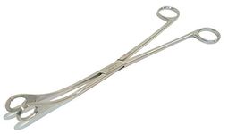 FusionKraft Kelly PPIUCD Intra Uterine Placenta Forceps, Curved, Serrated & Fenestrated Jaws, 13"