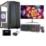 Assembled Gaming Desktop PC Computer Intel Core i7 3rd Gen/16GB RAM/4GB Graphics/256GB SSD + 500GB HDD/Gaming RGB Cabinet+Kbd Mouse/20 Monitor/Bluetooth Wi-Fi Windows 10 MS Office