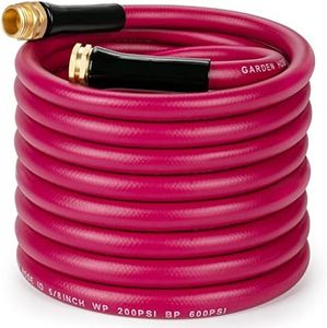 WELLUCK Garden Hose 5/8 in x 50 ft, Heavy Duty Durable Anti Kink Flexible Garden Water Hose for Drinking Water Safe BPA Free, All-weather Lightweight Water Hose for Garden RV Camper Marine