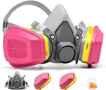 RANKSING Respirator Mask with P100 60923 Filters to Protect Against Dust, Gases, Fumes, Asbestos, Organic Vapors, Chemicals while Painting, Spraying, Sanding, Welding, Construct and Other Work PPE