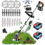 Cordless Strimmers Electric Grass Trimmers with Blade,Garden Strimmer Telescopic Brush Cutter with Battery,Charger and 90° Head pivots,Lightweight,Weed Wacker for Lawn Garden Pruning