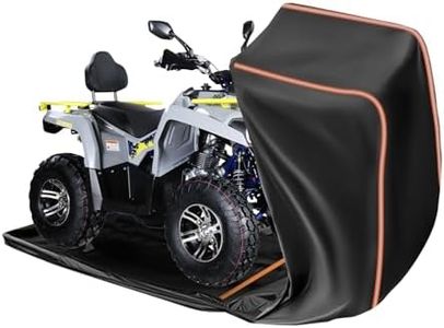 FJWDSC Full Enclosed ATV Covers Waterproof Outdoor Heavy Duty 4 Wheeler Cover All Season Weather Proof Quad Cover with Reflective Strips Fits ATV Length up to 84" Windproof Sunproof Dustproof