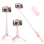 Selfie Stick Tripod - SOOMFON Extendable and Portable Selfie Stick with Bluetooth Remote with Hidden Stable Tripod for iPhone, Samsung, Huawei and More Smartphones