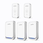 winPlus Wireless Door Bell for Home Long Range, Waterproof Fingertip Touch Cordless Calling Bell for Office up to 500ft Range with 32 Chimes, 4-Level Volume（White 2 Transmitters & 3 Receivers）