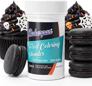 Bakerpan Black Food Coloring Powder for Baking - 30g Oil Based, Artificial Dye-Free, Kosher, Gluten-Free - For Buttercream, Chocolate, Candy