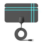 TV Ariels Indoor,650+ Miles Range Indoor TV Aerial for Smart TV and Older with Signal Booster - Digital Aeria for Local Channels Support HD 4K 1080P -16.4ft Aerial Cable (Classic Black)