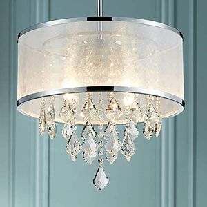 Bestier Moderno colgante de cristal tambor araña iluminación lámpara de techo lámpara comedor comedor baño dormitorio sala de estar 4 E14 bombillas requeridas