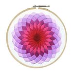 Embroiderymaterial DIY Embroidery Kit for Beginner, Adults & Kids with Mandala Circle Design Digital Printed Cloth/Fabric & Written Instructions All Material Included