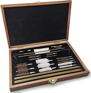 StrongTools 26pcs Gun Cleaning Kit-Barrel Cleaning Tools for Rifle-Shotgun-Handgun, Include 17,22,270,30,357,40,45,410,12GA,20GA Gun Brushes, Gun Brass Slotted Tip Adapters and Bore Mops