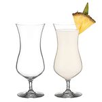 DIAMANTE Pina Colada Glasses - Pair of Hurricane Cocktail Glasses - Lead Free Crystal Set of 2