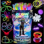 JZOW Glow Sticks Party Packs, Glow in the Dark Halloween Costume. Glow Stick Bracelets and Accessories Party Supplies. Ultra Bright Long Lasting Glowsticks.