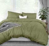 Utopia Bedding Duvet Cover Queen Size - 1 Duvet Cover with 2 Pillow Shams - 3 Pieces Bedding Duvet Cover with Zipper Closure - Soft Brushed Microfiber, 90 X 90 Inches (Queen, Olive)