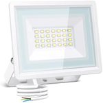Aigostar 20W LED Floodlight Outdoor, 1650 Lumen Outdoor Security Light, Waterproof IP65 Flood Lights Outdoor, 6500K Cool White LED Outdoor Lights, Ultra Thin Flood Light for Front Door Garden
