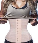 Bafully Womens Waist Trainer Girdle Corset Hourglass Body Shaper Underwear for Weight Loss Tummy Control, Beige, Medium