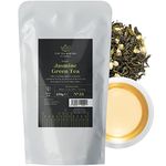 Jasmine Green Tea Loose Leaf - Natural Blend of Chinese Green Tea & Essential Oil - Sweet & Summery Notes of Jasmine Blossoms - 250g Easy to Brew Jasmine Green Tea by The Tea Makers of London