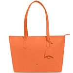 NEORAH - Faux LEATHER Ladies Purse handbag | Fatty Tote Bag | Stylish Large Capacity Shoulder Hand Bag with Zip Closure and Double handles | Women's office bag with laptop sleeve | Multipurpose tote bag for college, office, shopping, travel and everyday use - ORANGE