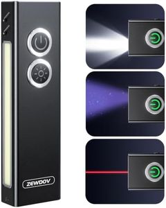 Zewdov 1300LM EDC Pocket Flashlight, 5-in-1 (Spotlight/UV/Red Beam/Floodlight/Red LED) Rechargeable Magnetic/Clip Flat Flashlight for Outdoor/Emergency/Work/Pet Urine Detection