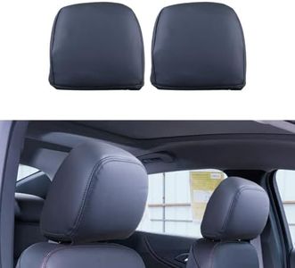 MEWANT 2 PCS Nappa Leather Car Seat Headrest Cover for Chevrolet Chevy